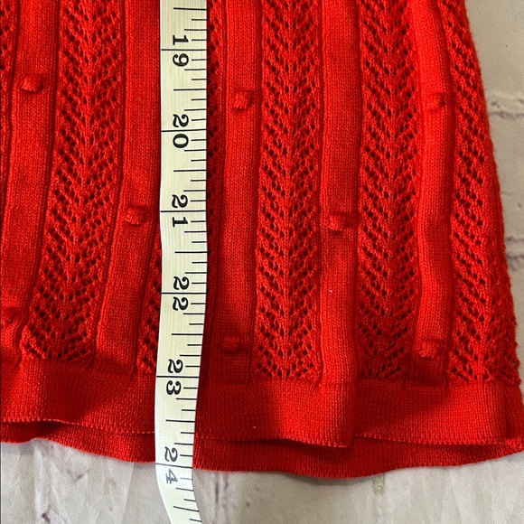 Sezane Women’s Davie Cardigan Top Red Size Large Organic Cotton Cottagecore Fem - Picture 10 of 10